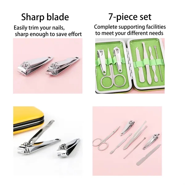 Exquisite 7-Piece Leather-look Manicure Set - Exquisite 7-Piece Leather-look Manicure Set - Image 2 of 2