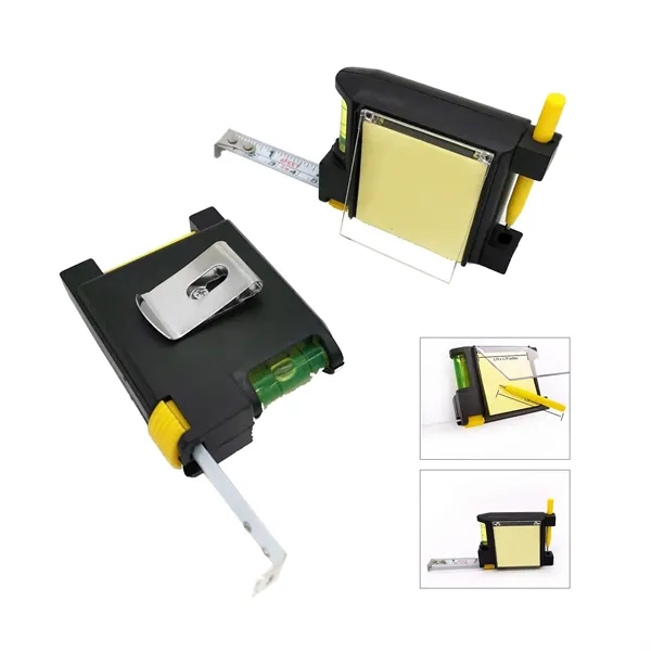 Tape Measure w/Notepad, Pen, Level & Belt Clip - Tape Measure w/Notepad, Pen, Level & Belt Clip - Image 0 of 3