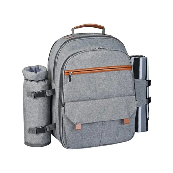 Picnic Backpack with Cooler, Wine Pouch & Blanket - Picnic Backpack with Cooler, Wine Pouch & Blanket - Image 2 of 3
