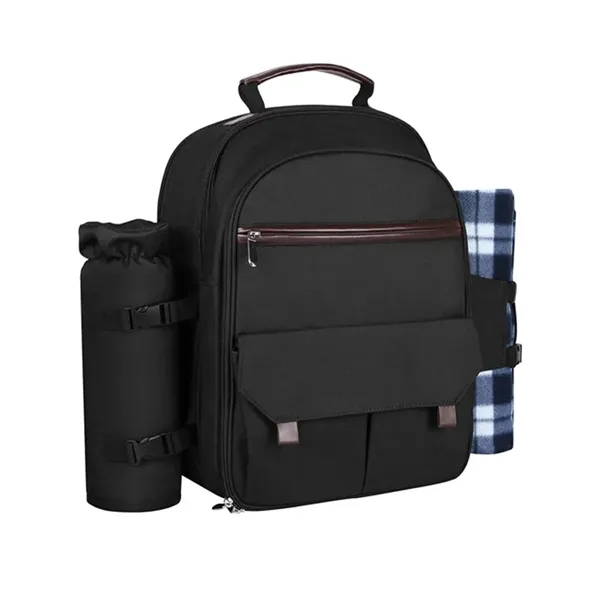 Picnic Backpack with Cooler, Wine Pouch & Blanket - Picnic Backpack with Cooler, Wine Pouch & Blanket - Image 3 of 3