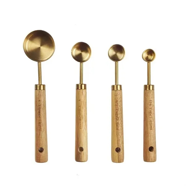 8Pcs Wood Handle Measuring Cup and Spoon Set - 8Pcs Wood Handle Measuring Cup and Spoon Set - Image 5 of 6