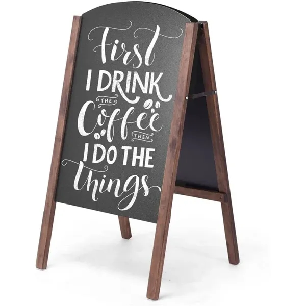 Wood Double Sided A Frame Chalkboard Sign - Wood Double Sided A Frame Chalkboard Sign - Image 2 of 5