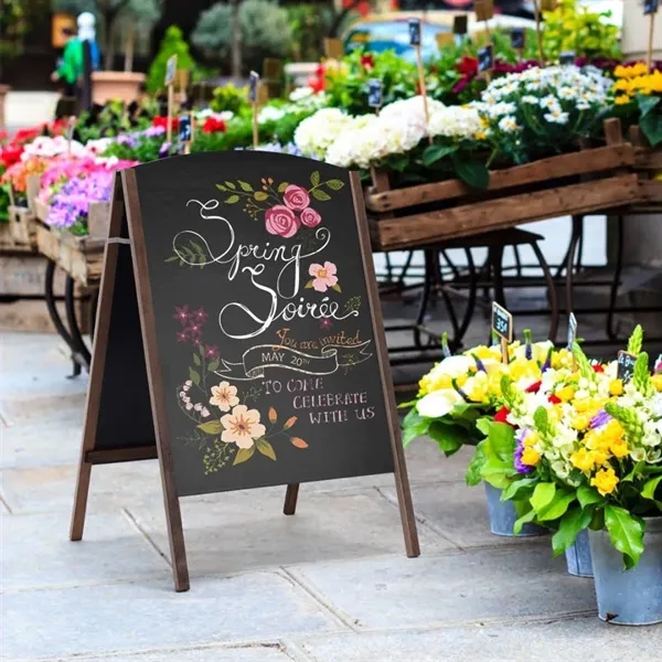 Wood Double Sided A Frame Chalkboard Sign - Wood Double Sided A Frame Chalkboard Sign - Image 3 of 5