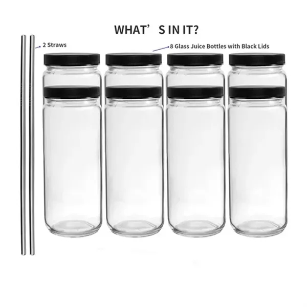 16 Oz Reusable Glass Water Juicing Bottle - 16 Oz Reusable Glass Water Juicing Bottle - Image 1 of 7