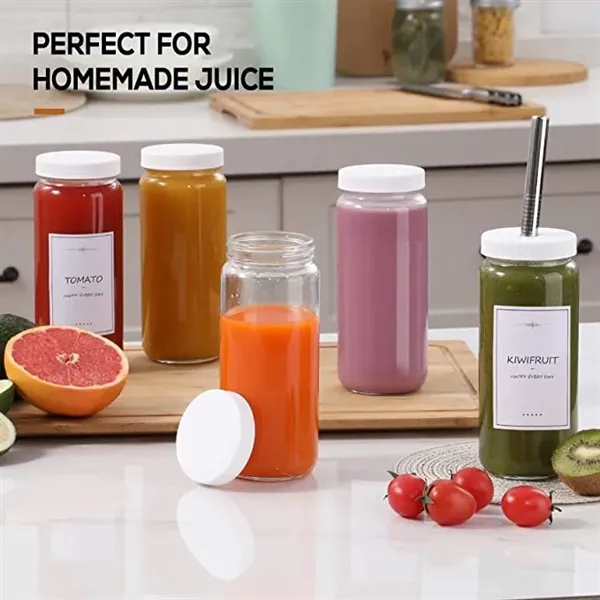 16 Oz Reusable Glass Water Juicing Bottle - 16 Oz Reusable Glass Water Juicing Bottle - Image 2 of 7