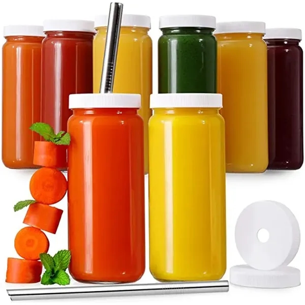 16 Oz Reusable Glass Water Juicing Bottle - 16 Oz Reusable Glass Water Juicing Bottle - Image 5 of 7
