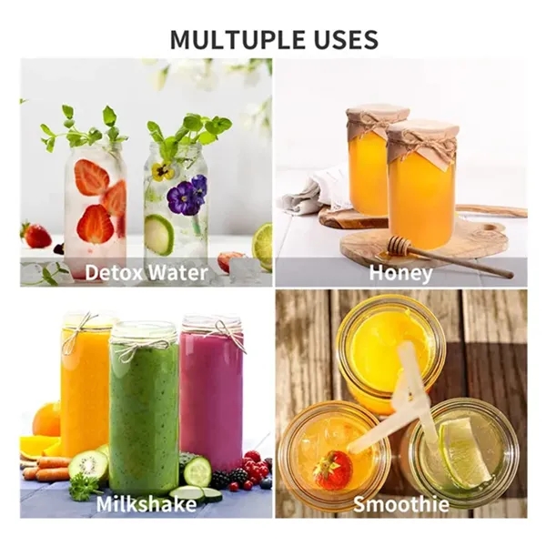 16 Oz Reusable Glass Water Juicing Bottle - 16 Oz Reusable Glass Water Juicing Bottle - Image 7 of 7