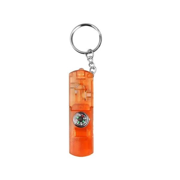 Compass Keychain with Whistle & LED Light - Compass Keychain with Whistle & LED Light - Image 15 of 17