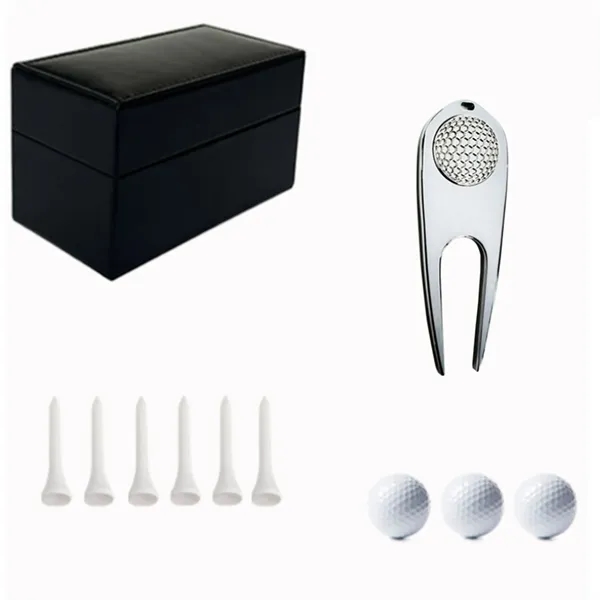 Luxury Golf Gift Set with Leather Box Ball and Tee - Luxury Golf Gift Set with Leather Box Ball and Tee - Image 7 of 7
