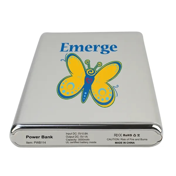 Winnemac Sleek Metallic Slim 3000mAh Power Bank - Winnemac Sleek Metallic Slim 3000mAh Power Bank - Image 1 of 11