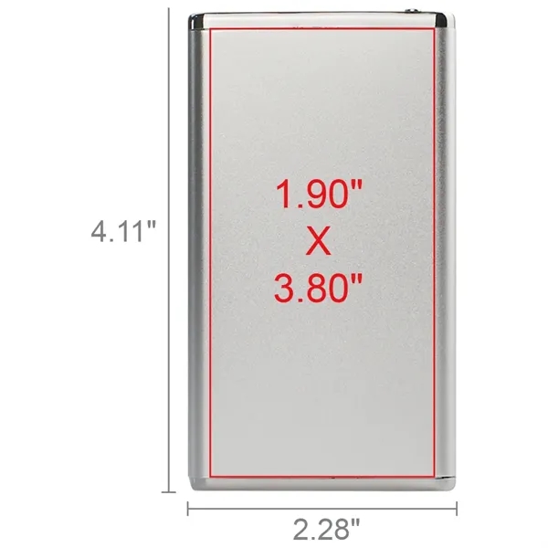 Winnemac Sleek Metallic Slim 3000mAh Power Bank - Winnemac Sleek Metallic Slim 3000mAh Power Bank - Image 7 of 11