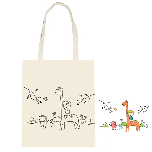 Painted canvas tote bag 6 crayons - Painted canvas tote bag 6 crayons - Image 2 of 11