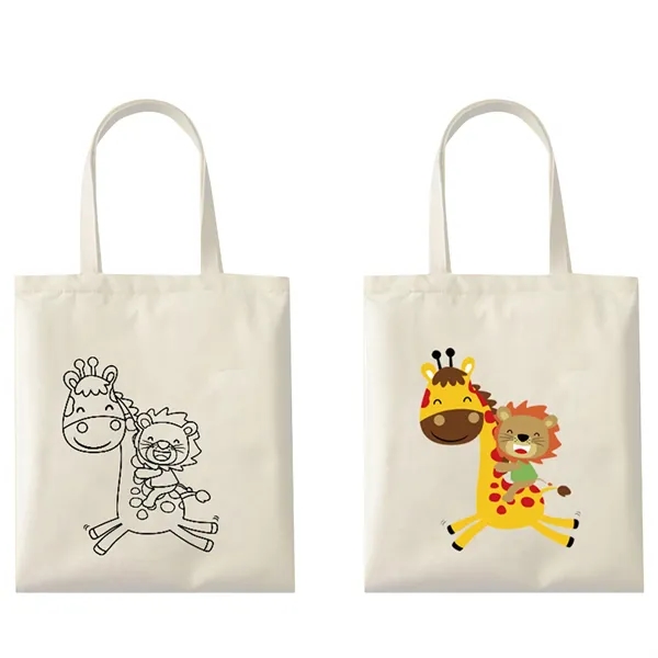 Painted canvas tote bag 6 crayons - Painted canvas tote bag 6 crayons - Image 4 of 11