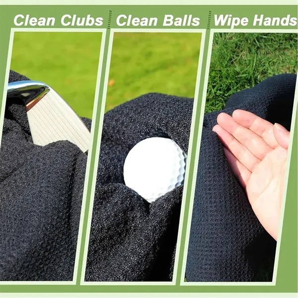 Magnetic Microfiber Golf Towel with Clip - Magnetic Microfiber Golf Towel with Clip - Image 2 of 4