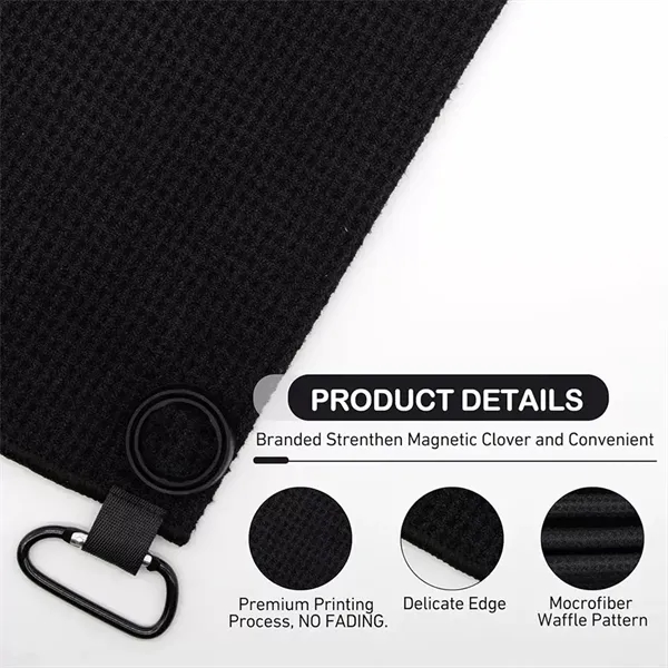 Magnetic Microfiber Golf Towel with Clip - Magnetic Microfiber Golf Towel with Clip - Image 4 of 4
