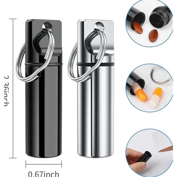 Wholesale Aluminum Pill Box Keychain Travel Medicine Holder - Wholesale Aluminum Pill Box Keychain Travel Medicine Holder - Image 4 of 5