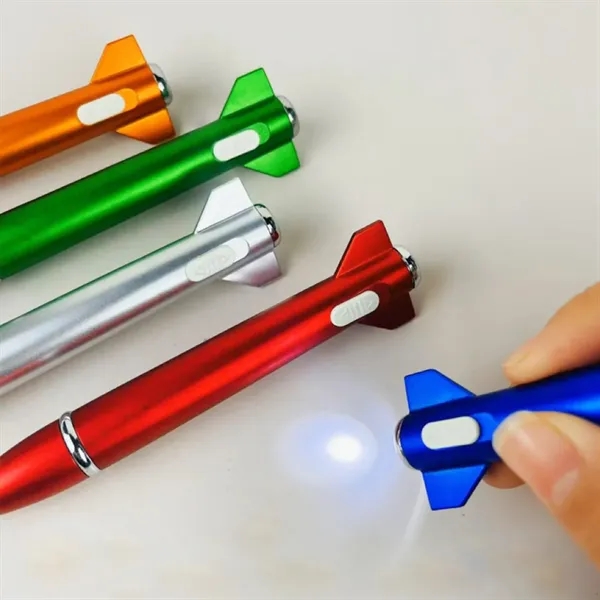 Mini Rocket Flashlight Rollerball Pens Black - Mini Rocket Flashlight Rollerball Pens Black - Image 2 of 4