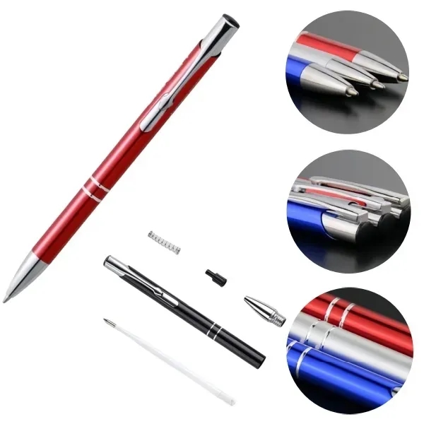 Metal Detachable Ballpoint Pen w/ Painted Barrel  Plated Tip - Metal Detachable Ballpoint Pen w/ Painted Barrel  Plated Tip - Image 1 of 2