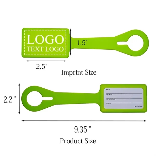 Custom Rectangular Silicone Luggage Tag