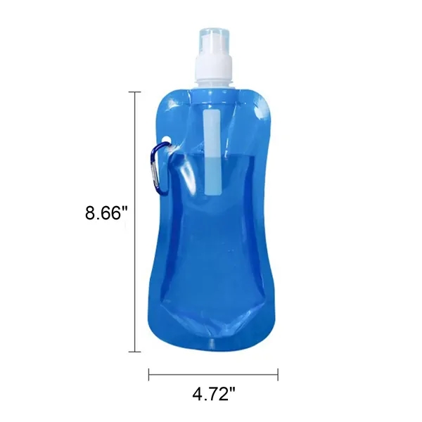 In Stock Custom Collapsible Water Bottle With Carabiner Clip - In Stock Custom Collapsible Water Bottle With Carabiner Clip - Image 1 of 4