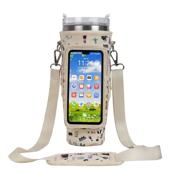 Water Bottle Carrier Bag with Phone Pocket - Water Bottle Carrier Bag with Phone Pocket - Image 3 of 5