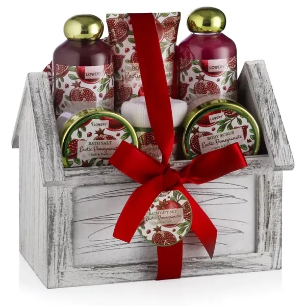 Exotic Pomegranate Bath Gift Set - 8Pc Home Spa Kit - Exotic Pomegranate Bath Gift Set - 8Pc Home Spa Kit - Image 0 of 0