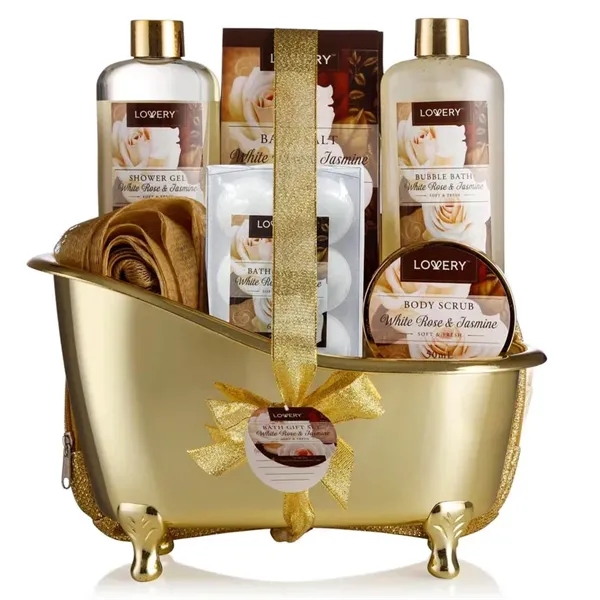 White Rose & Jasmine Set -13Pc Bath and Body Gift Basket - White Rose & Jasmine Set -13Pc Bath and Body Gift Basket - Image 0 of 0