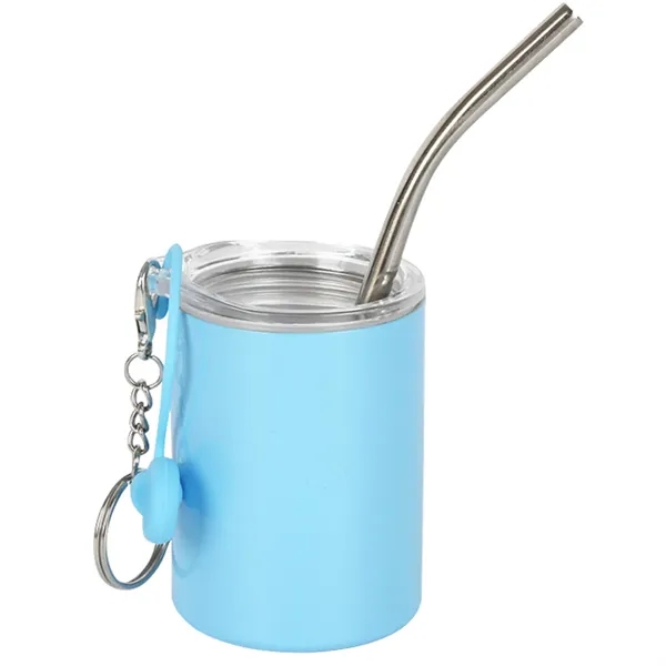 3oz Mini Tumbler Sublimation Shot Glass w/ Straw Lid - 3oz Mini Tumbler Sublimation Shot Glass w/ Straw Lid - Image 1 of 7
