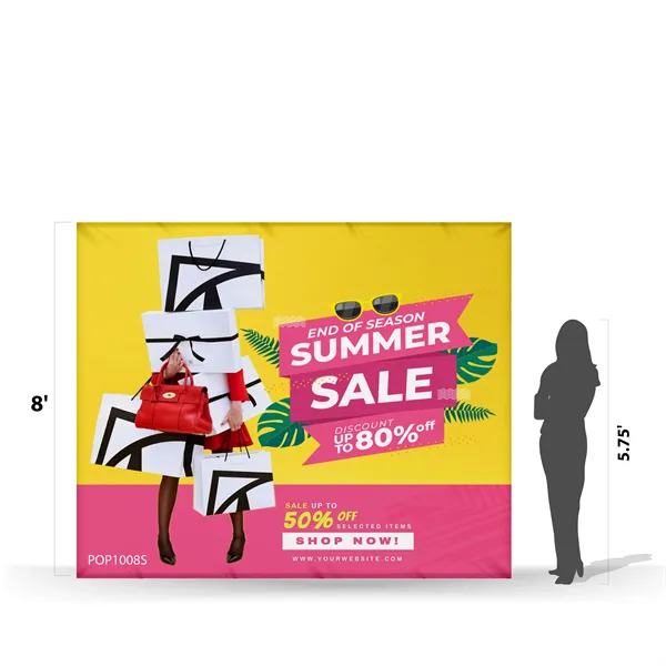 10'x8' Straight Pop Up Fabric Foldable Display Wall w Endcap - 10'x8' Straight Pop Up Fabric Foldable Display Wall w Endcap - Image 0 of 5