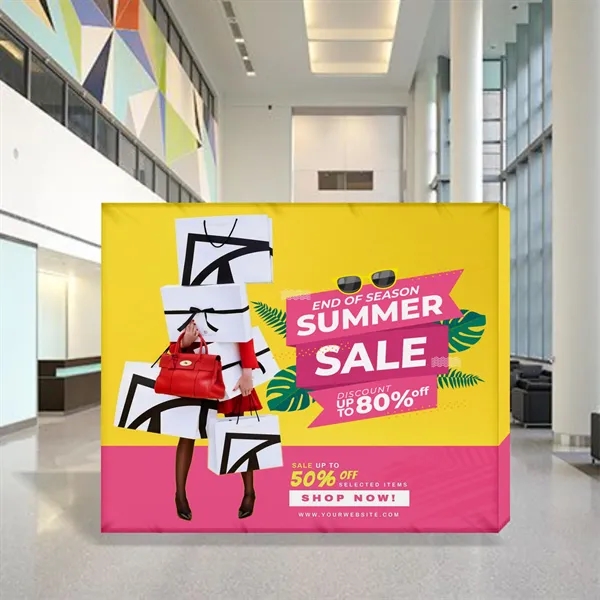 10'x8' Straight Pop Up Fabric Foldable Display Wall w Endcap - 10'x8' Straight Pop Up Fabric Foldable Display Wall w Endcap - Image 4 of 5