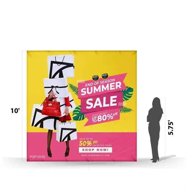 10'x10' Straight PopUp Fabric Foldable Display Wall w Endcap - 10'x10' Straight PopUp Fabric Foldable Display Wall w Endcap - Image 0 of 5