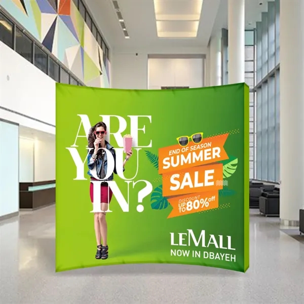 10'x10' Curved Pop Up Fabric Foldable Display Wall w/ Endcap - 10'x10' Curved Pop Up Fabric Foldable Display Wall w/ Endcap - Image 4 of 5
