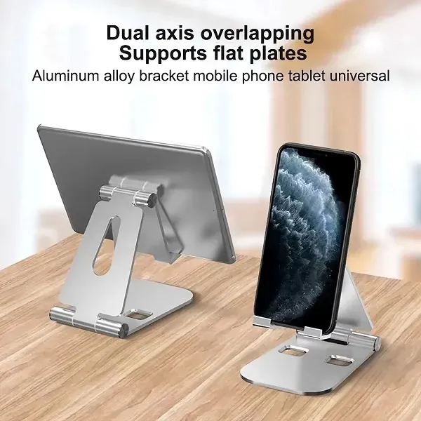 Adjustable Dual Folding Cell Phone Stand - Adjustable Dual Folding Cell Phone Stand - Image 1 of 4