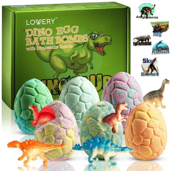 Dinosaur Egg Bath Bombs - 12pc Gift Toys with Dino Surprises - Dinosaur Egg Bath Bombs - 12pc Gift Toys with Dino Surprises - Image 0 of 0