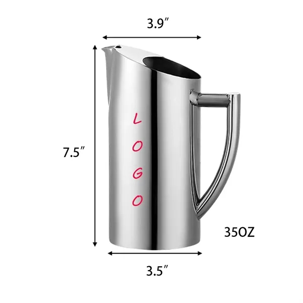 35oz Sleek Custom Stainless Steel Pitcher - 35oz Sleek Custom Stainless Steel Pitcher - Image 0 of 1