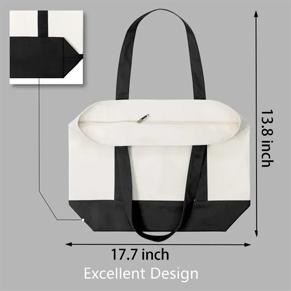 Custom Two Tone Cotton Canvas Tote Bags - Custom Two Tone Cotton Canvas Tote Bags - Image 1 of 2