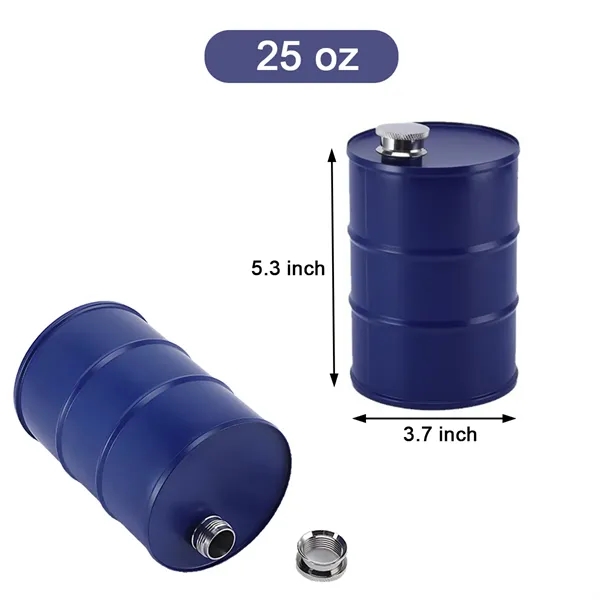 25 oz Oil Barrel Shaped Flask - 25 oz Oil Barrel Shaped Flask - Image 1 of 2