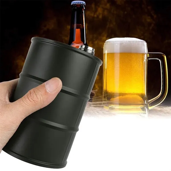 25 oz Oil Barrel Shaped Flask - 25 oz Oil Barrel Shaped Flask - Image 2 of 2