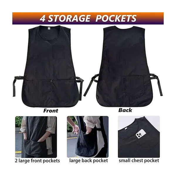 Multi-Pocket Waterproof Oil-Resistant Sleeveless Apron