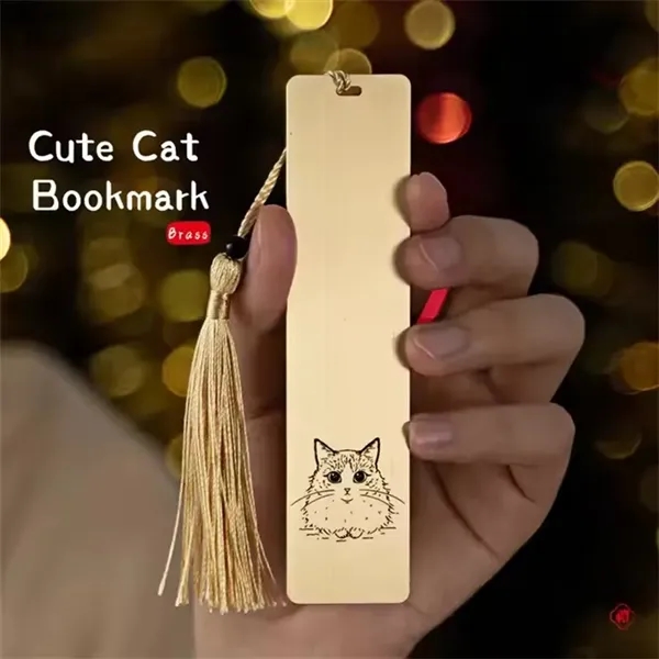 Creative Gold Brass Bookmark with Tassels - Creative Gold Brass Bookmark with Tassels - Image 2 of 5