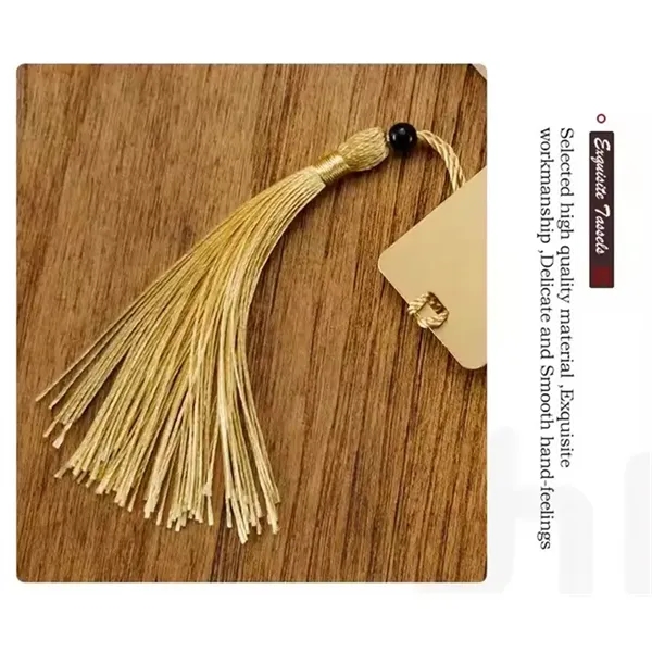 Creative Gold Brass Bookmark with Tassels - Creative Gold Brass Bookmark with Tassels - Image 3 of 5