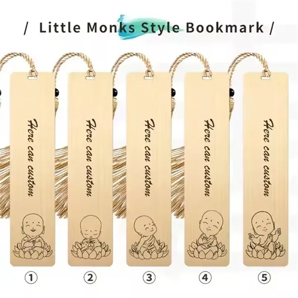 Creative Gold Brass Bookmark with Tassels - Creative Gold Brass Bookmark with Tassels - Image 4 of 5