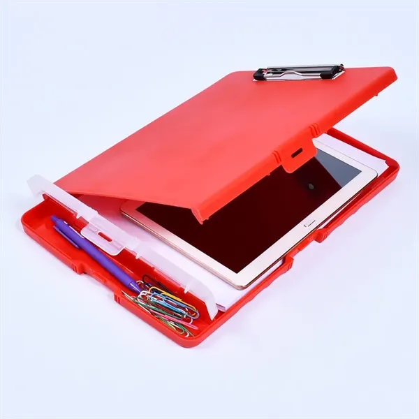 Plastic Clipboard with Storage and Pen Holder - Plastic Clipboard with Storage and Pen Holder - Image 4 of 6