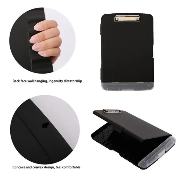 Plastic Clipboard with Storage and Pen Holder - Plastic Clipboard with Storage and Pen Holder - Image 5 of 6