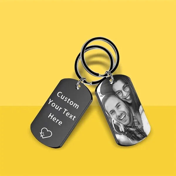 Photo Keychain With Text Unique Engraved - Photo Keychain With Text Unique Engraved - Image 0 of 9