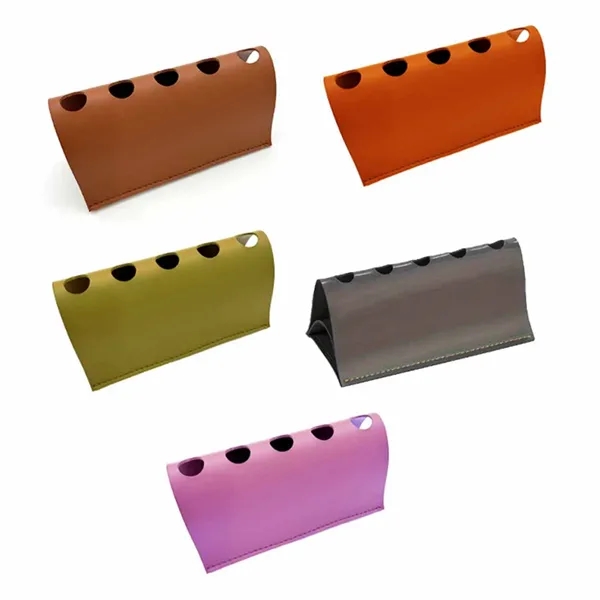 Luxury PU Leather Desk Pen Holder with Multiple Slots - Luxury PU Leather Desk Pen Holder with Multiple Slots - Image 2 of 4