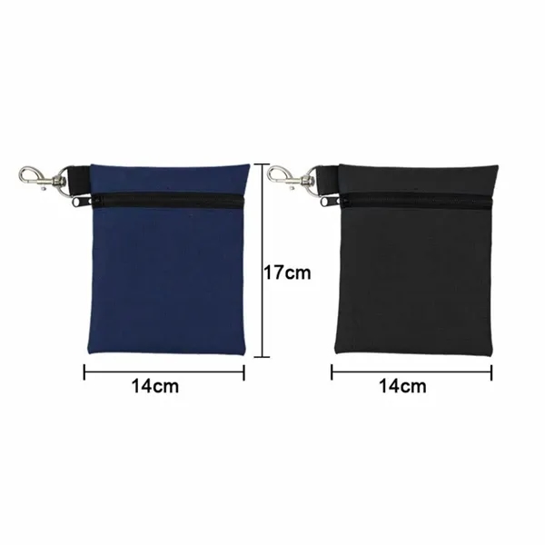Portable Golf Ball Pouch with Zipper and Clip Hook - Portable Golf Ball Pouch with Zipper and Clip Hook - Image 1 of 5