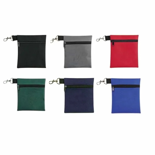 Portable Golf Ball Pouch with Zipper and Clip Hook - Portable Golf Ball Pouch with Zipper and Clip Hook - Image 2 of 5