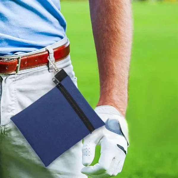 Portable Golf Ball Pouch with Zipper and Clip Hook - Portable Golf Ball Pouch with Zipper and Clip Hook - Image 4 of 5