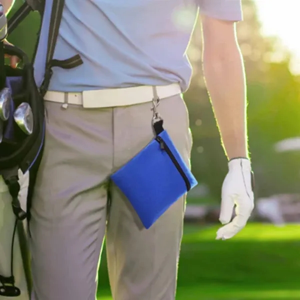 Portable Golf Ball Pouch with Zipper and Clip Hook - Portable Golf Ball Pouch with Zipper and Clip Hook - Image 5 of 5